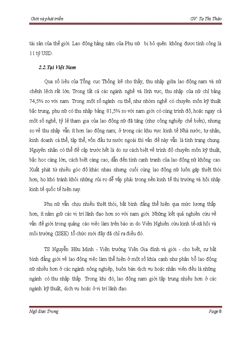 image for page Bất bình đẳng giới trong lĩnh vực lao động