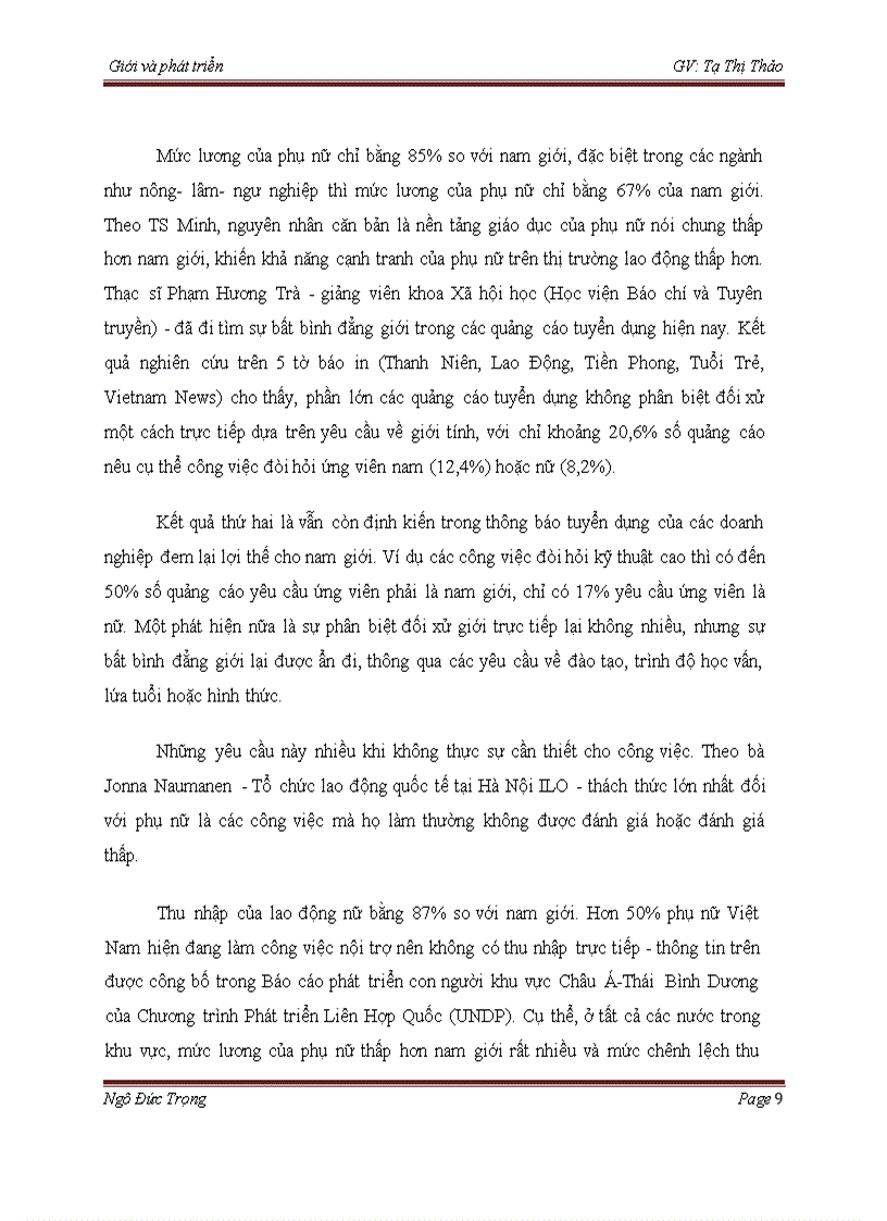 image for page Bất bình đẳng giới trong lĩnh vực lao động