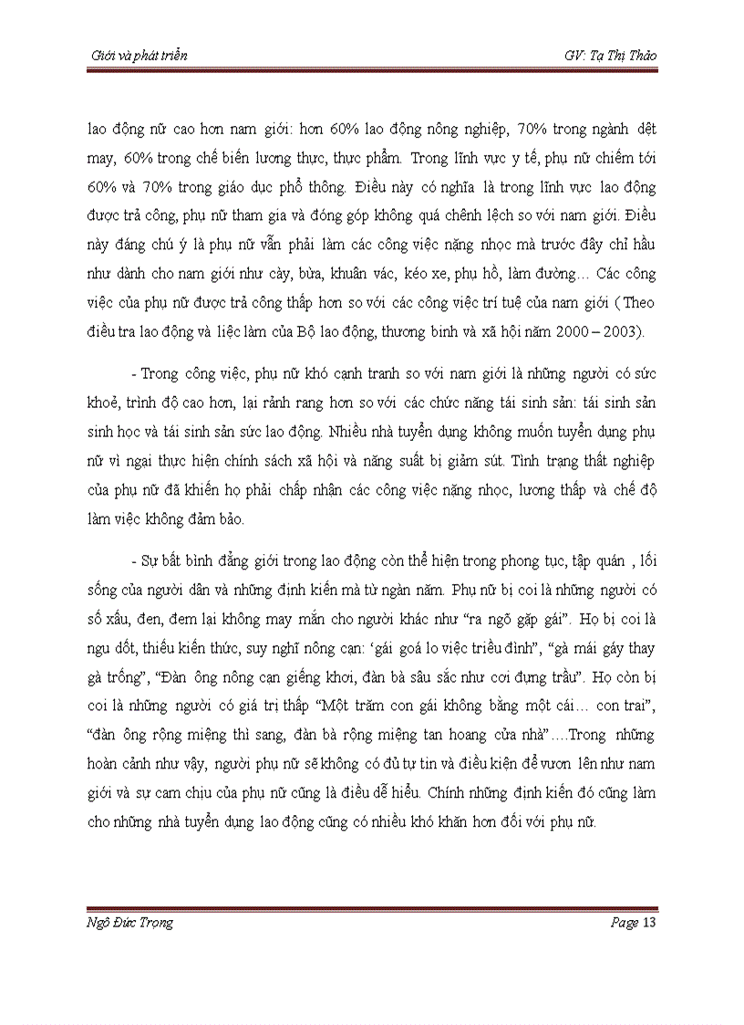 image for page Bất bình đẳng giới trong lĩnh vực lao động