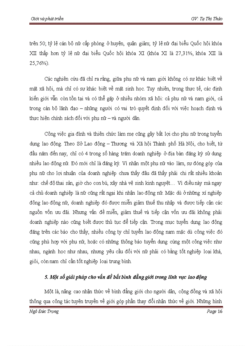 image for page Bất bình đẳng giới trong lĩnh vực lao động