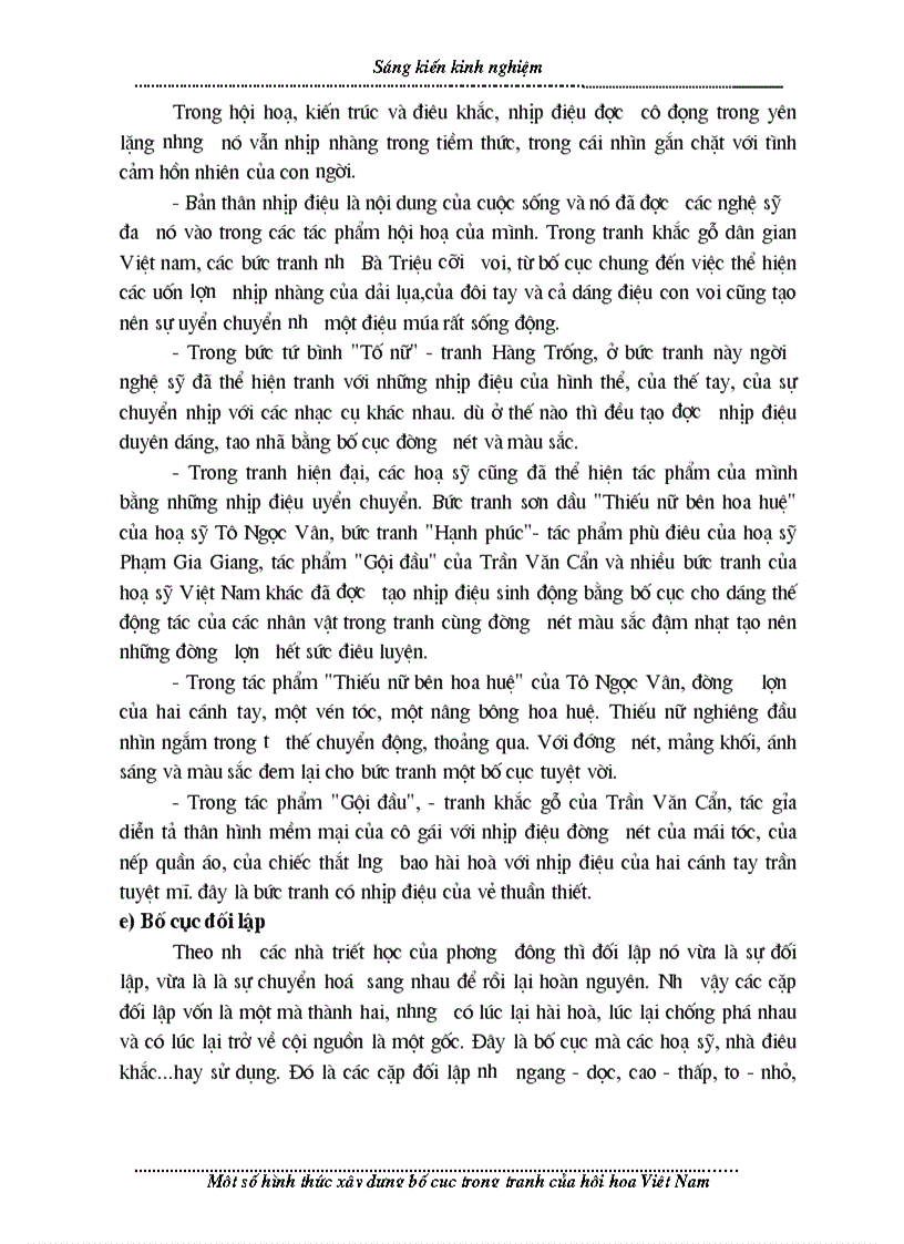 image for page Một số hình thức xây dựng bố cục trong tranh của hội họa Việt Nam