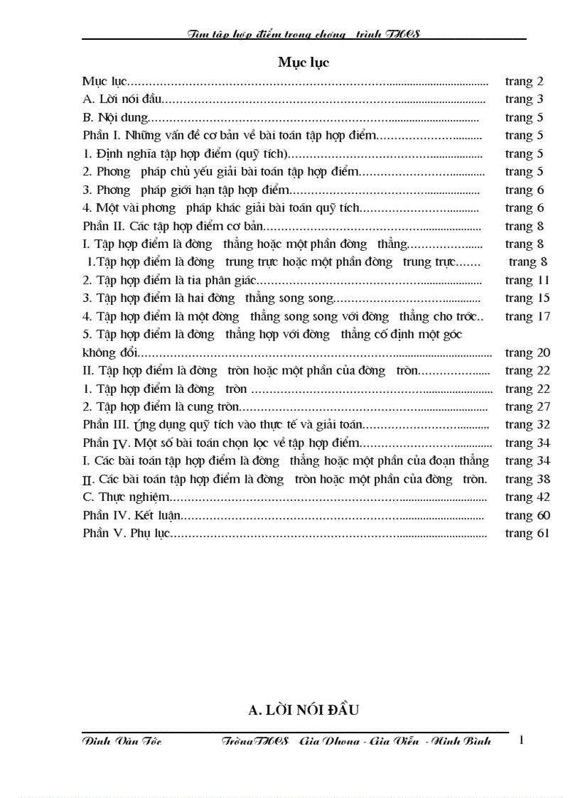 image for page Tìm tập hợp điểm trong chương trình THCS