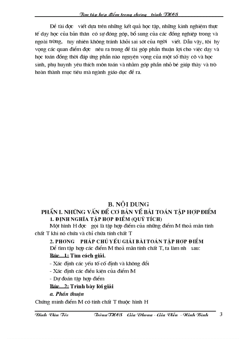 image for page Tìm tập hợp điểm trong chương trình THCS