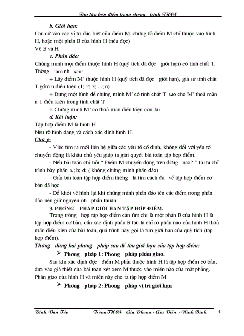 image for page Tìm tập hợp điểm trong chương trình THCS