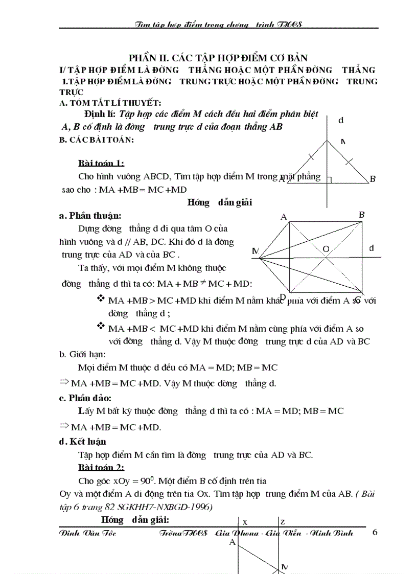 image for page Tìm tập hợp điểm trong chương trình THCS
