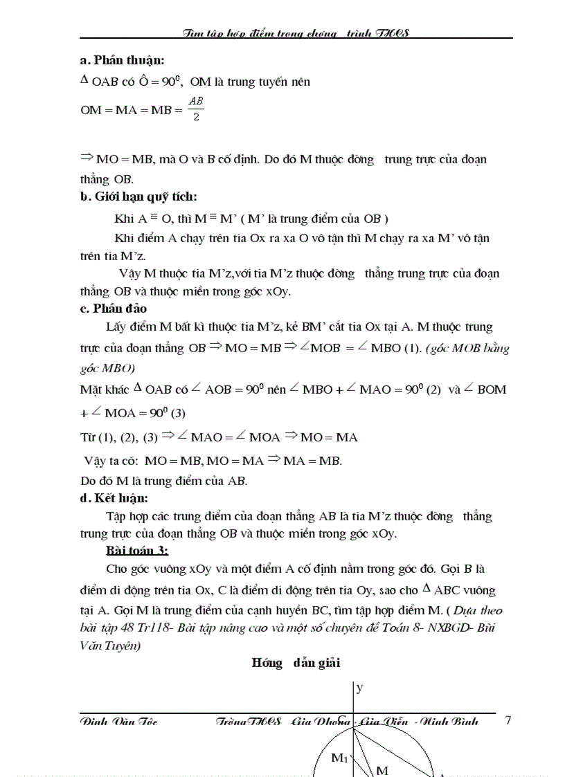 image for page Tìm tập hợp điểm trong chương trình THCS