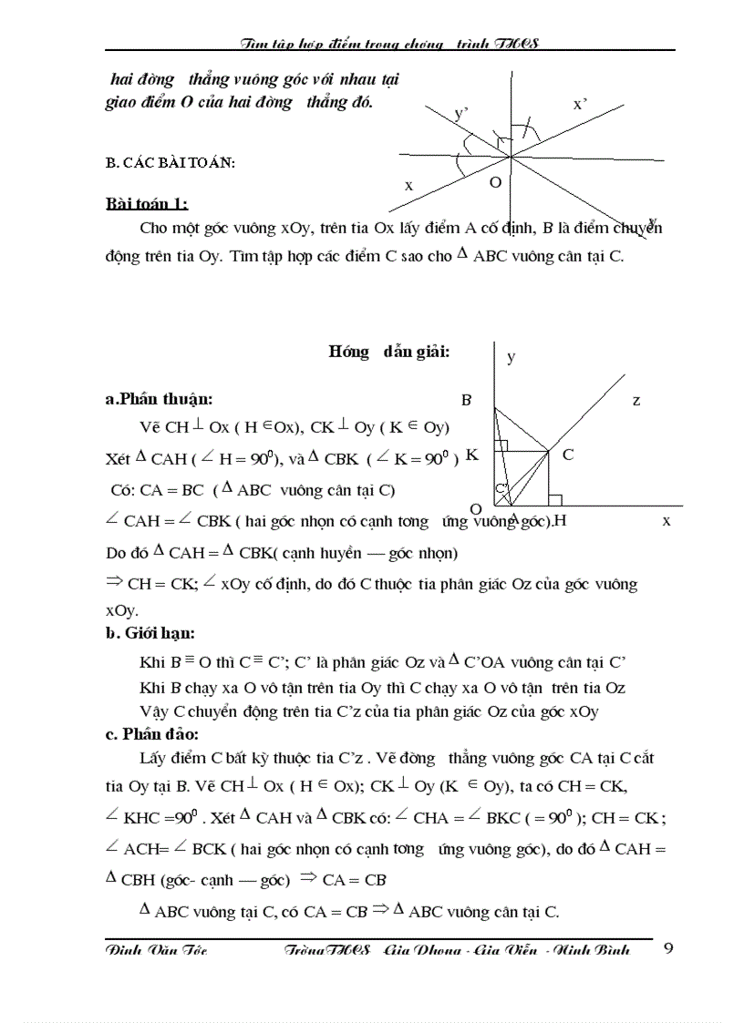 image for page Tìm tập hợp điểm trong chương trình THCS