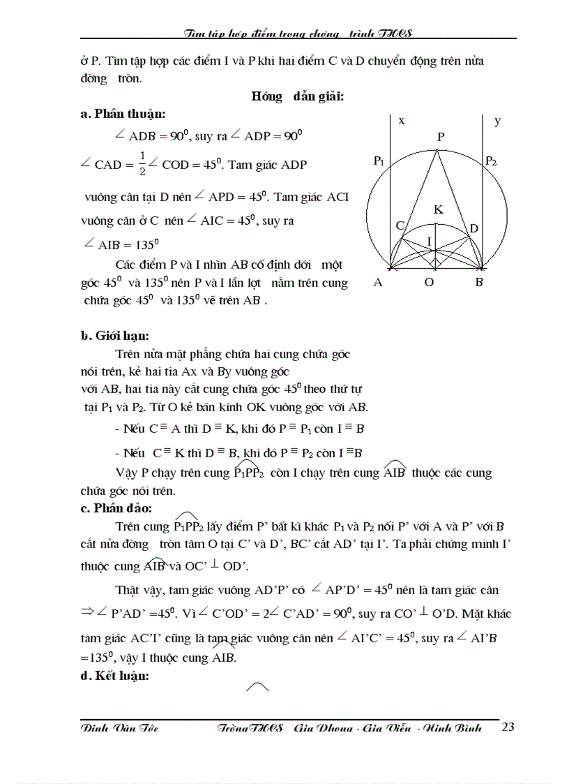 image for page Tìm tập hợp điểm trong chương trình THCS
