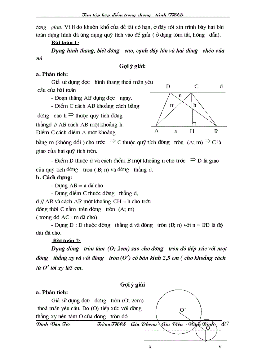 image for page Tìm tập hợp điểm trong chương trình THCS