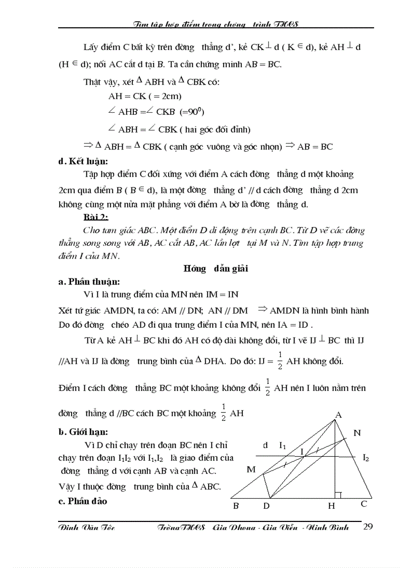 image for page Tìm tập hợp điểm trong chương trình THCS