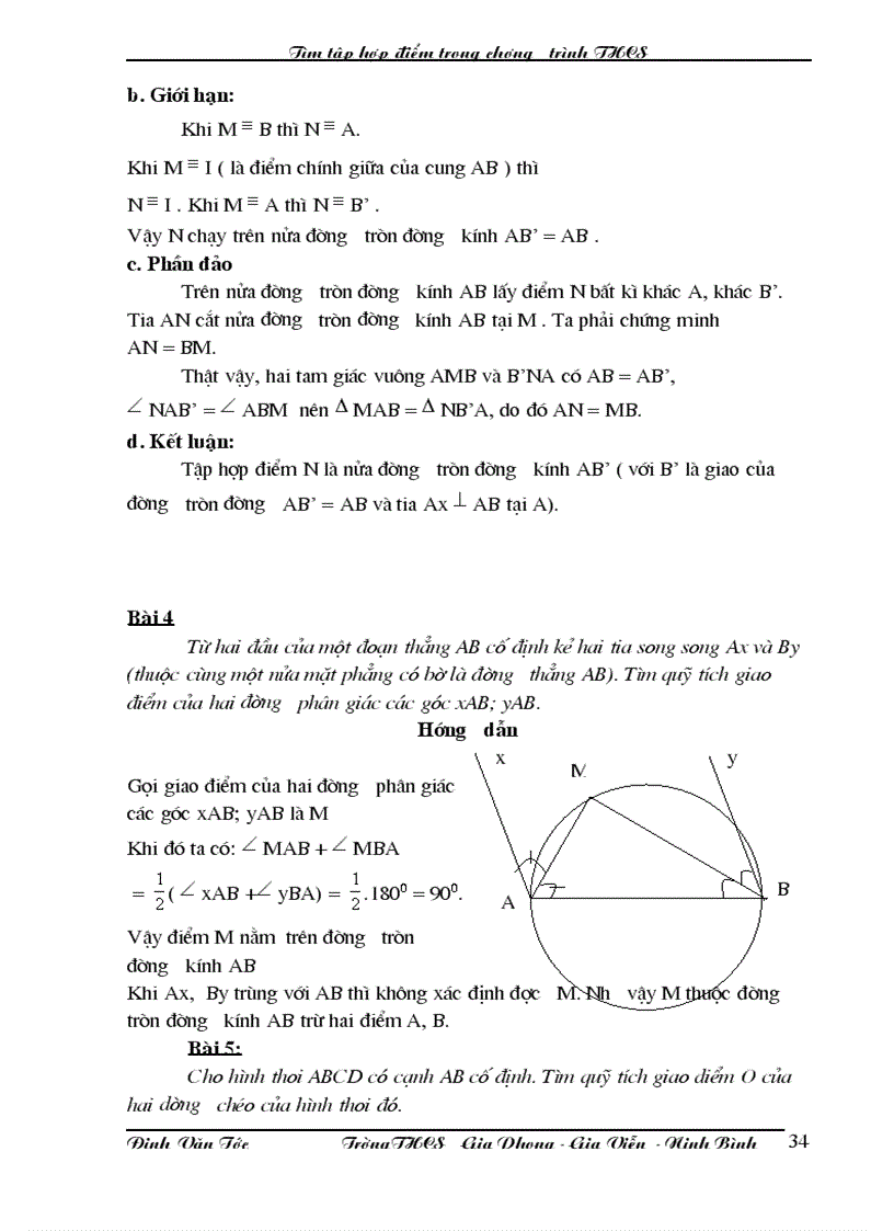 image for page Tìm tập hợp điểm trong chương trình THCS