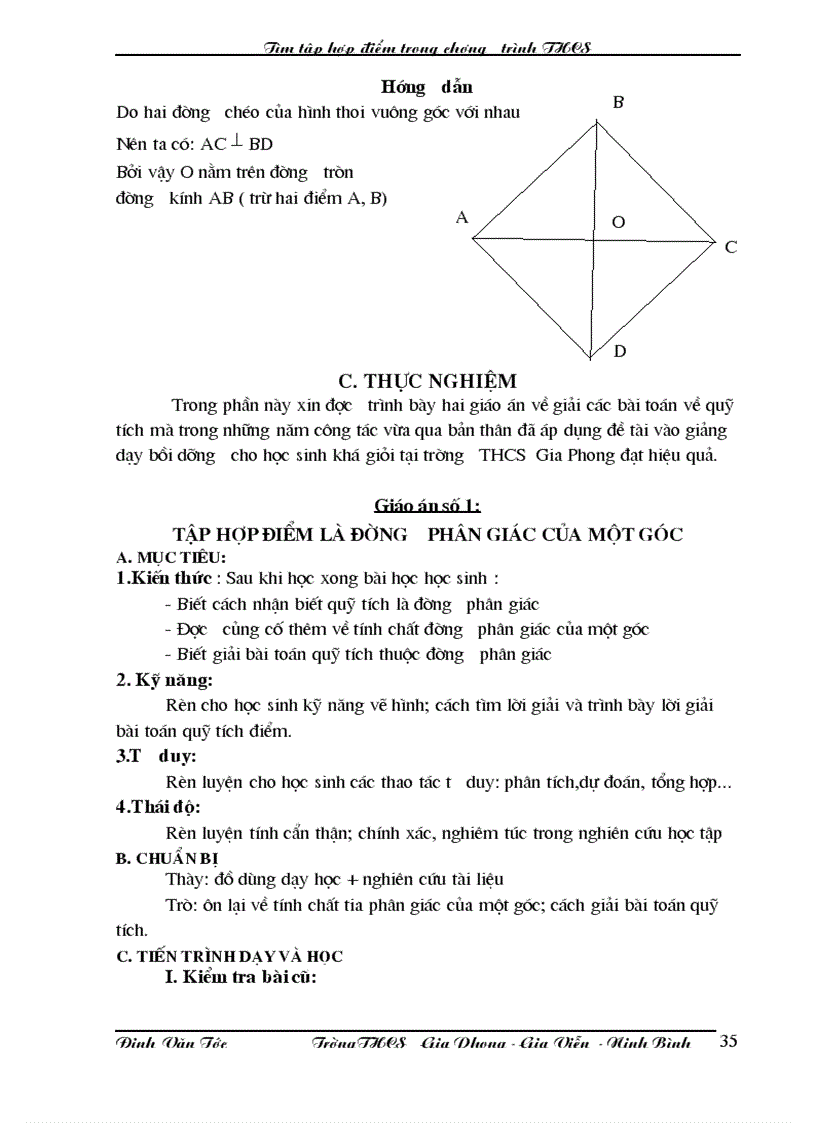 image for page Tìm tập hợp điểm trong chương trình THCS