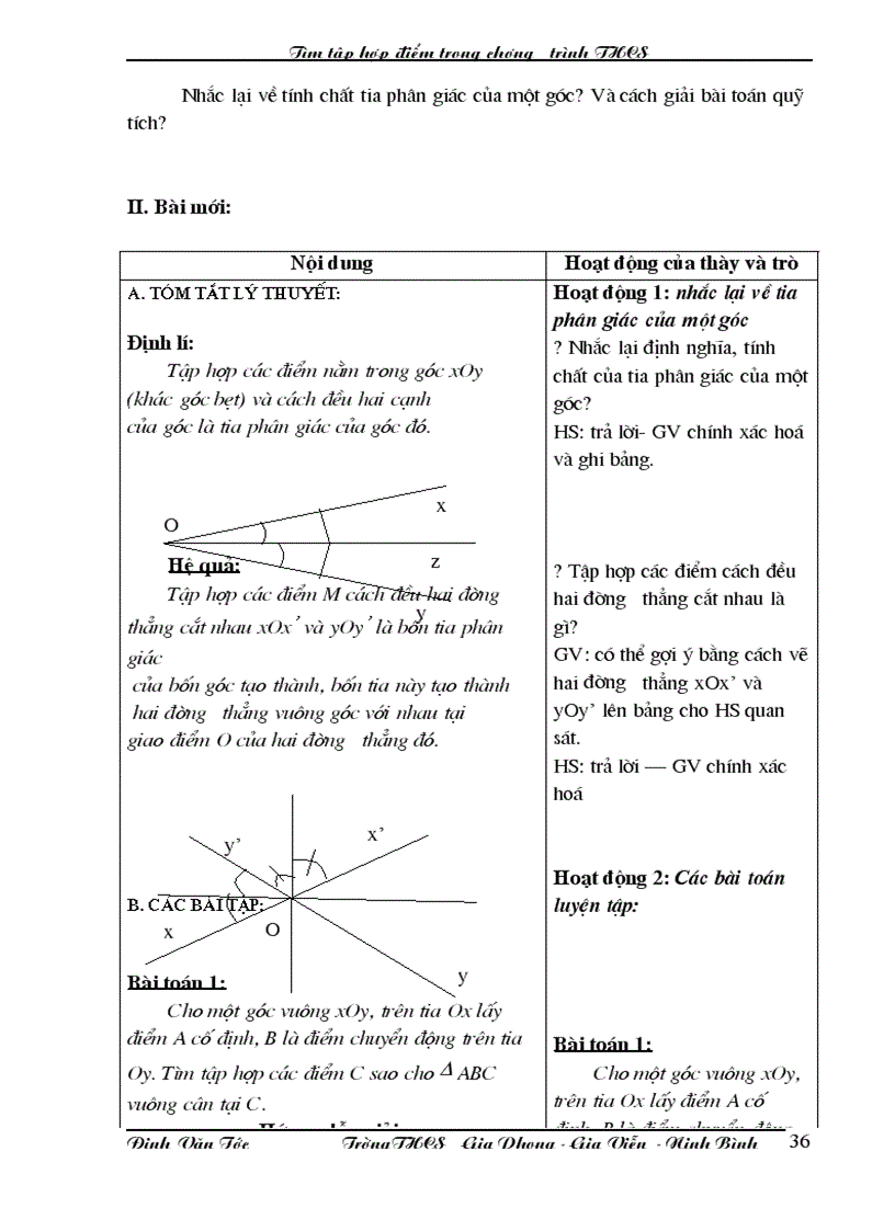 image for page Tìm tập hợp điểm trong chương trình THCS