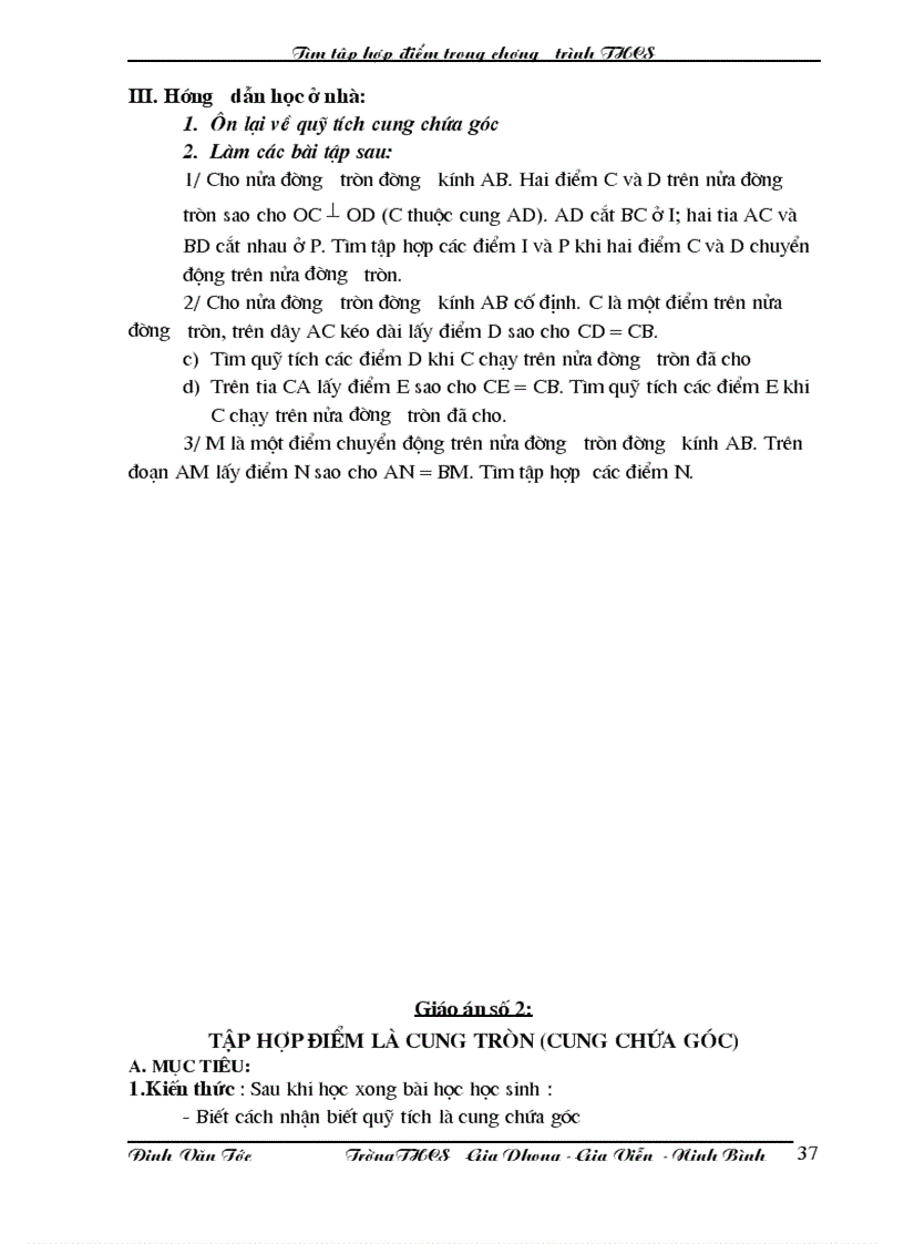 image for page Tìm tập hợp điểm trong chương trình THCS