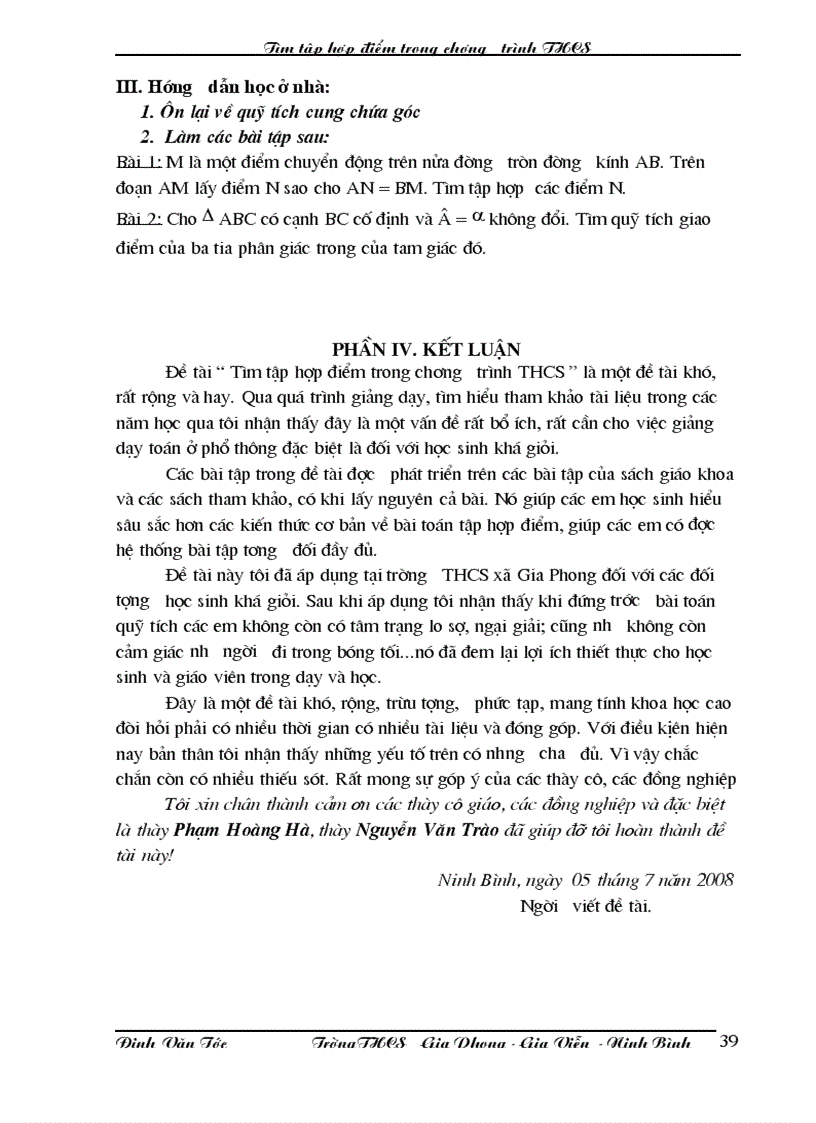 image for page Tìm tập hợp điểm trong chương trình THCS