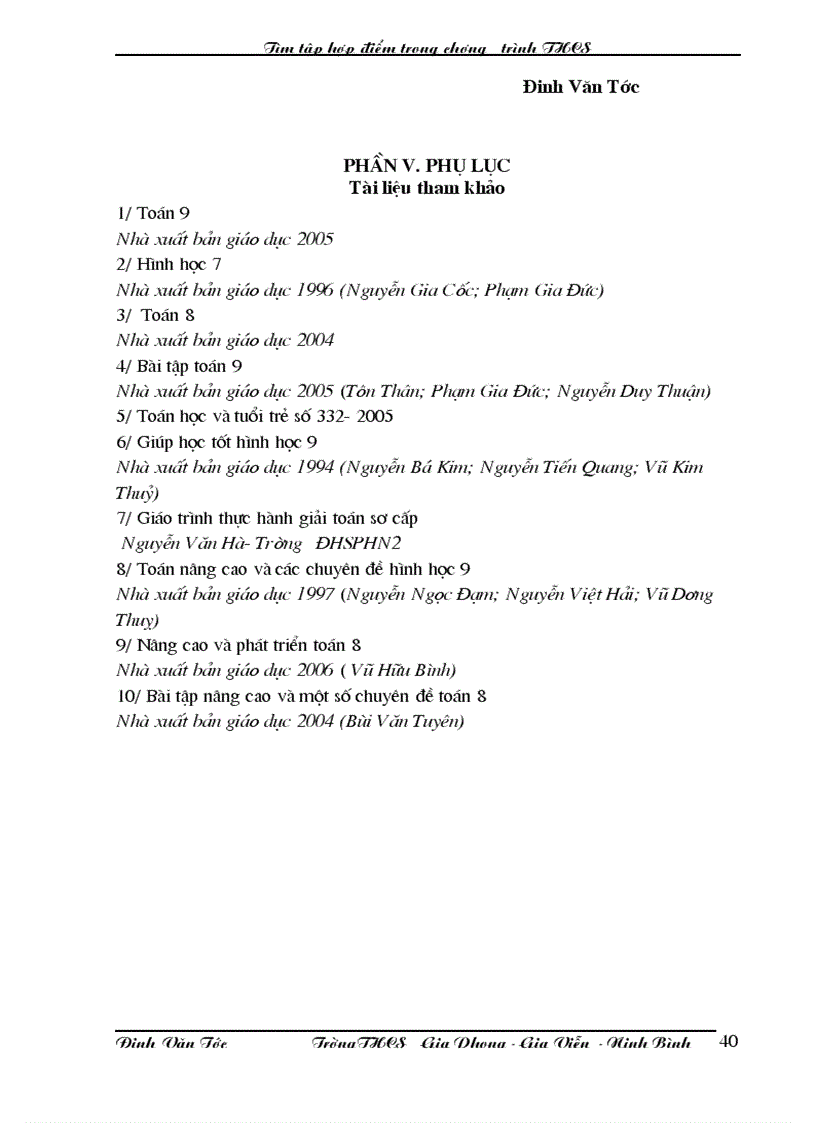 image for page Tìm tập hợp điểm trong chương trình THCS
