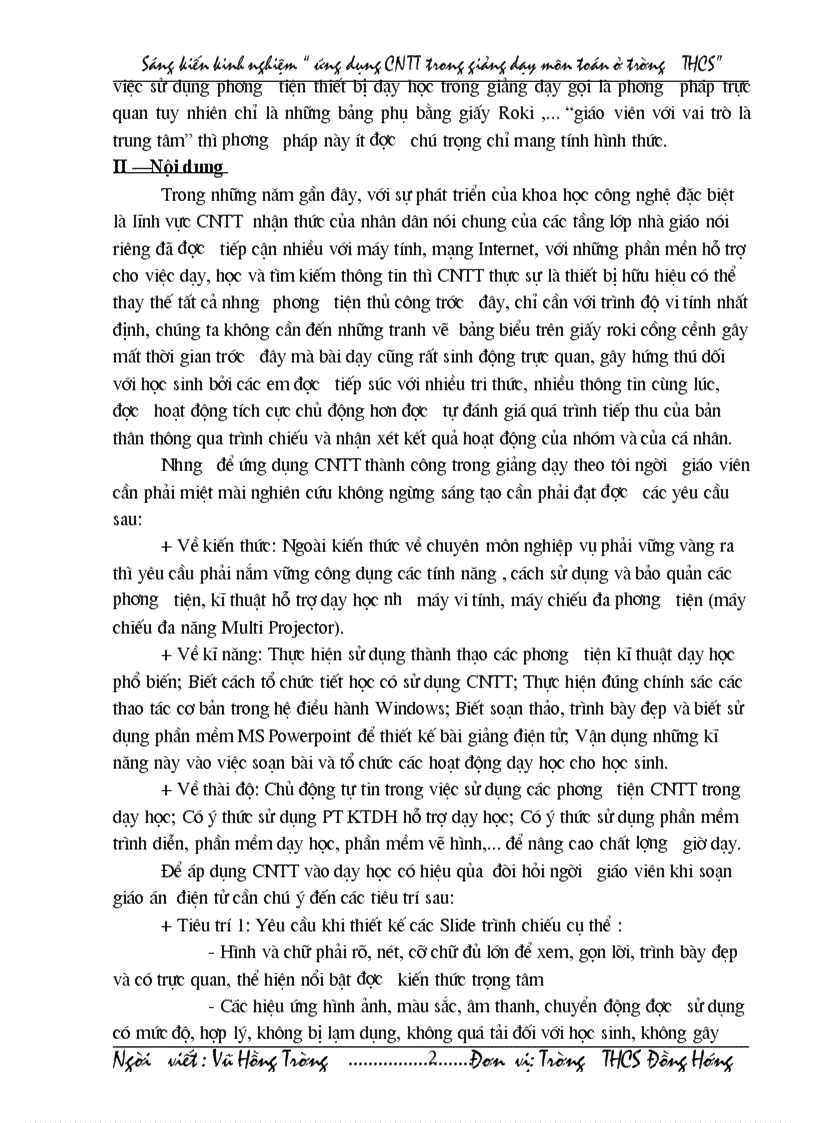 image for page Ứng dụng công nghệ thông tin trong dạy học toán ở trường thcs