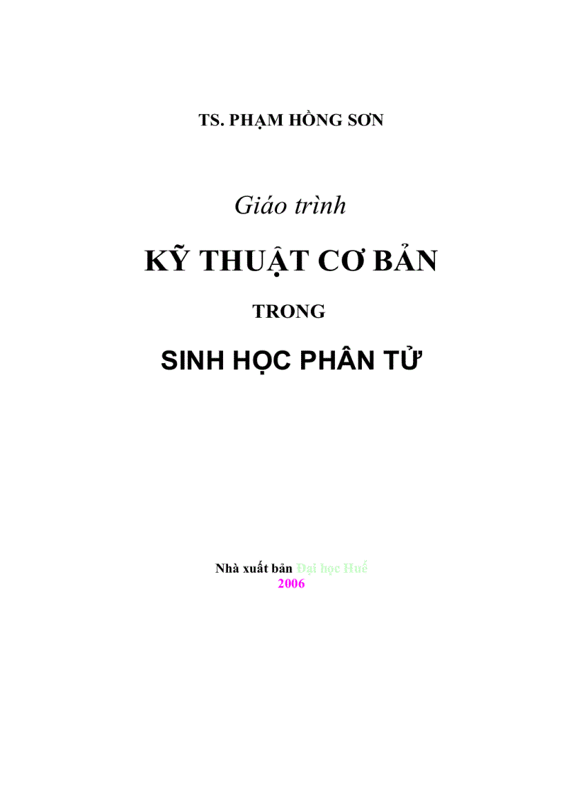 image for page Kỹ thuật cơ bản trong sinh học phân tử