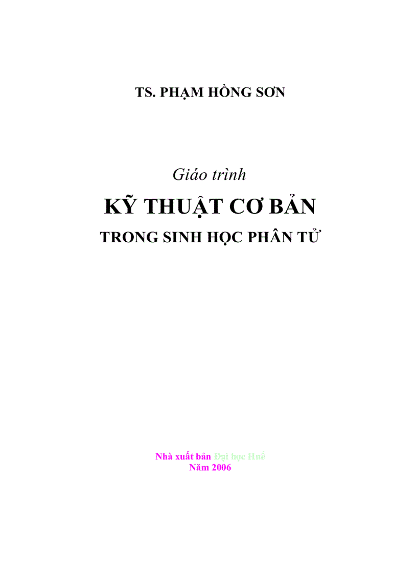 Kỹ thuật cơ bản trong sinh học phân tử