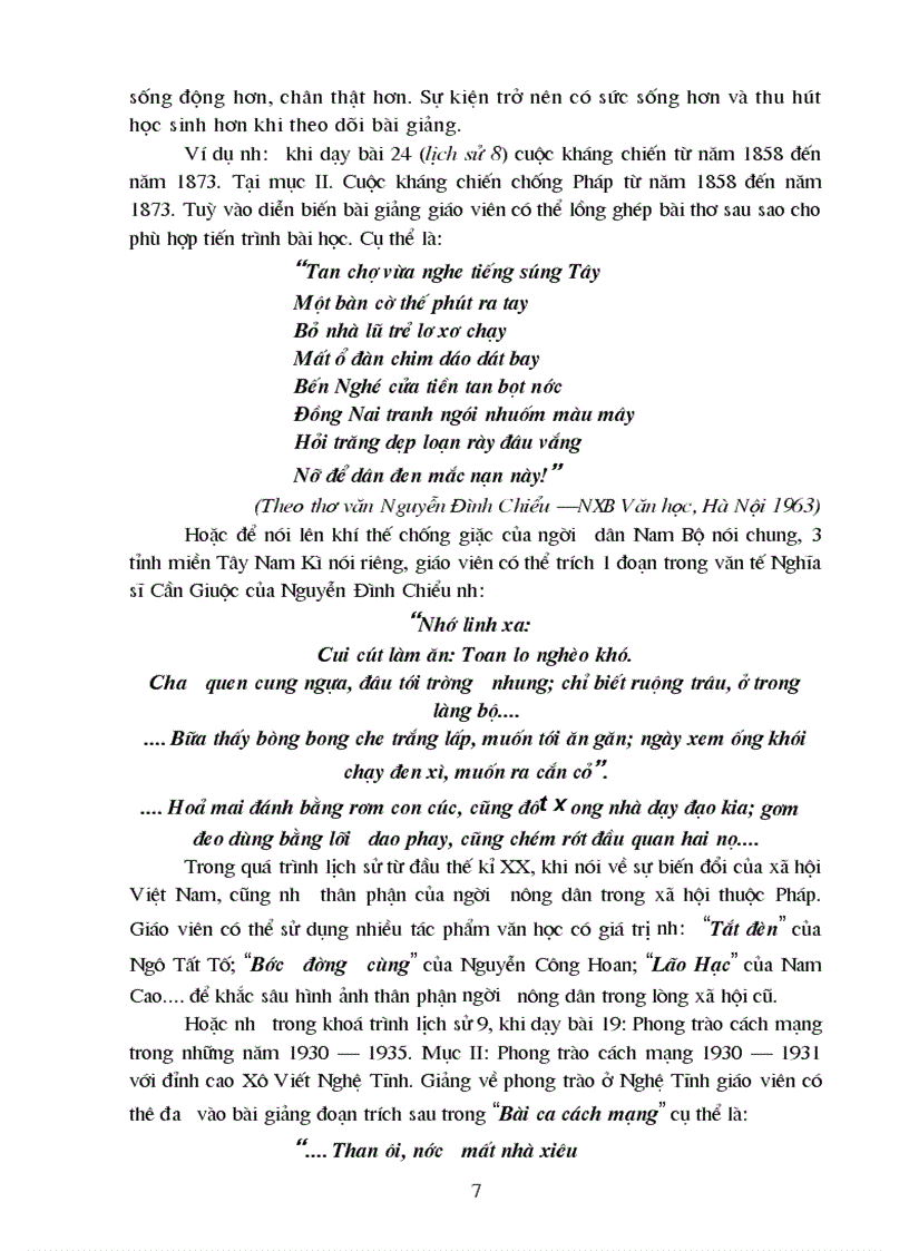 image for page Sử dụng tài liệu văn học trong giờ học sử