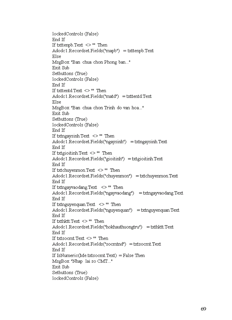 image for page Quản Lý nhân sự bằng VB