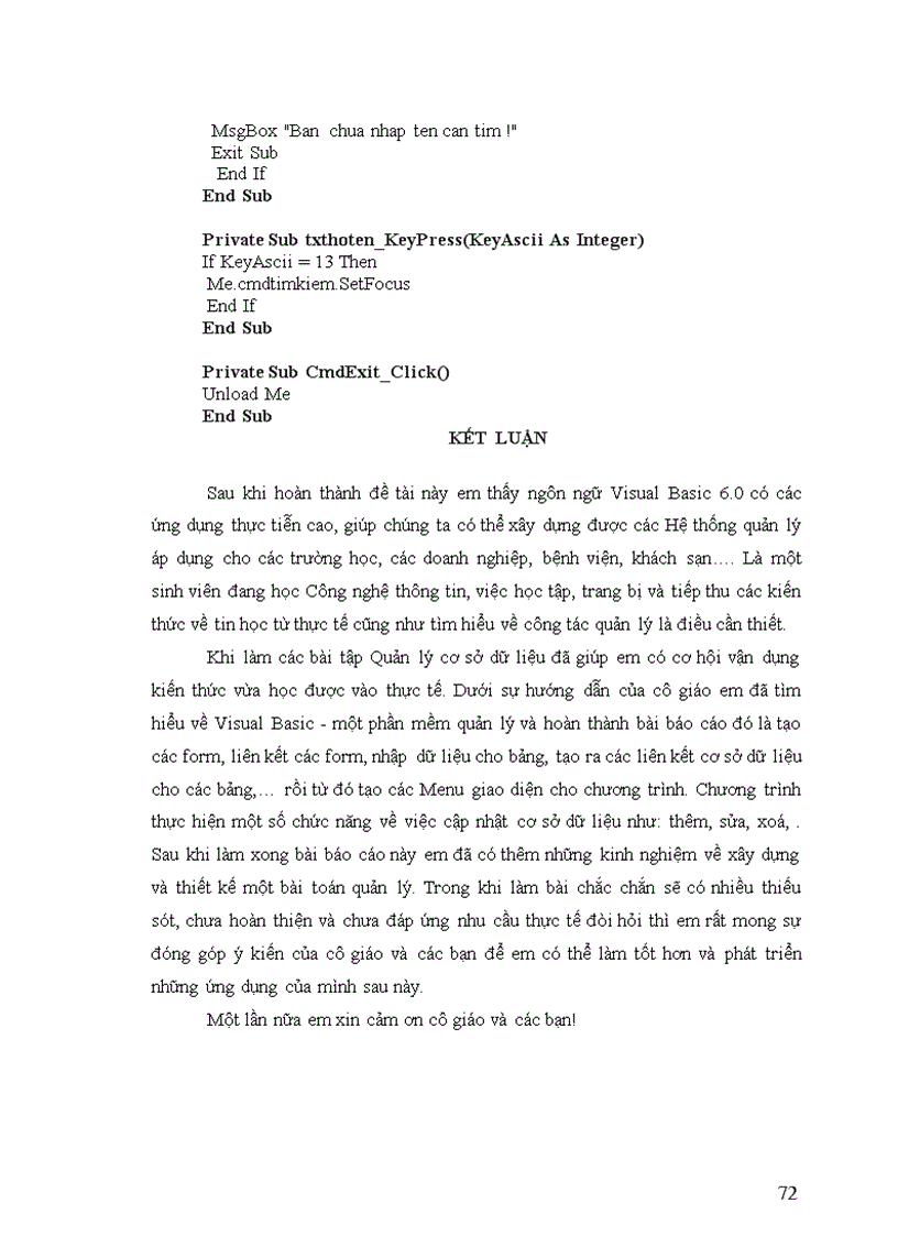 image for page Quản Lý nhân sự bằng VB