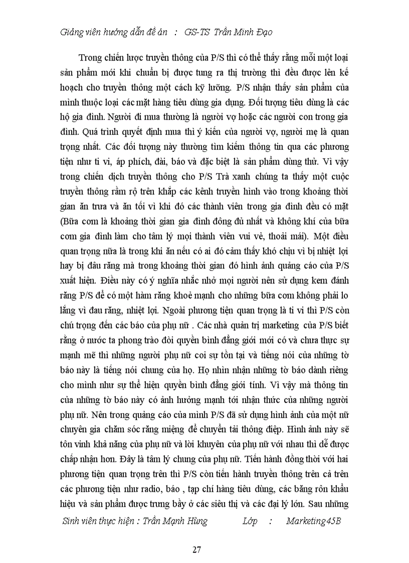 image for page Chiến lược Marketing của sản phẩm kem đánh răng P S