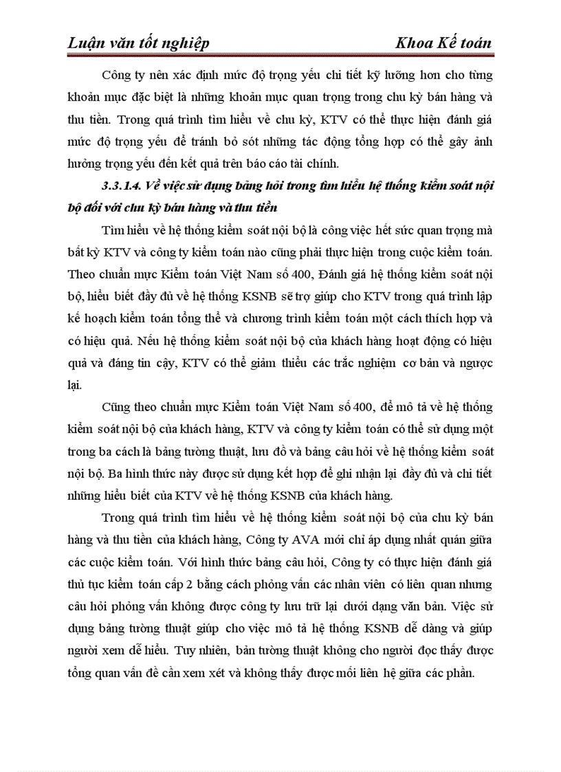 image for page Hoàn thiện quy trình kiểm toán chu kỳ Bán hàng và thu tiền trong kiểm toán Báo cáo tài chính do công ty TNHH Tư Vấn Kế toán và Kiểm toán Việt Nam thực hiện