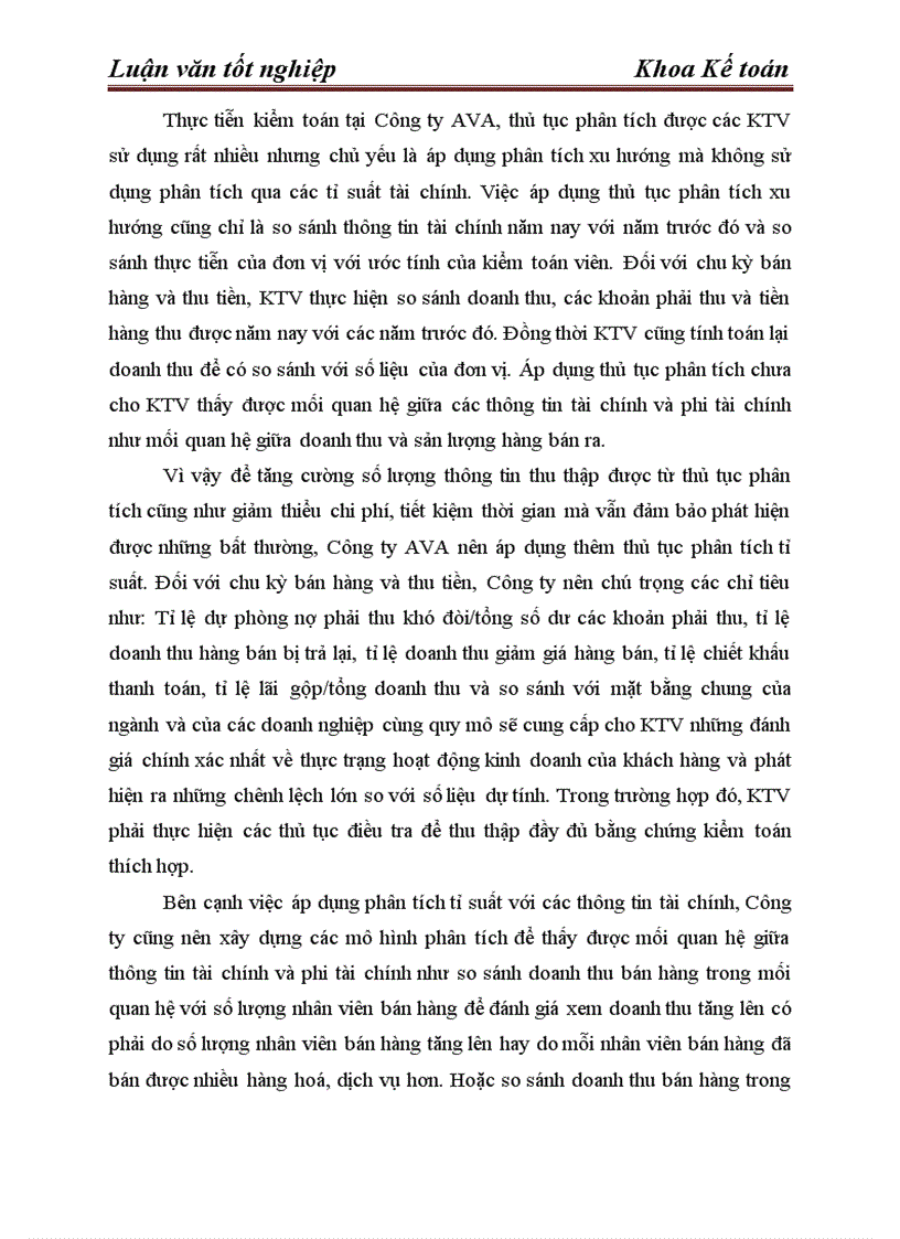 image for page Hoàn thiện quy trình kiểm toán chu kỳ Bán hàng và thu tiền trong kiểm toán Báo cáo tài chính do công ty TNHH Tư Vấn Kế toán và Kiểm toán Việt Nam thực hiện