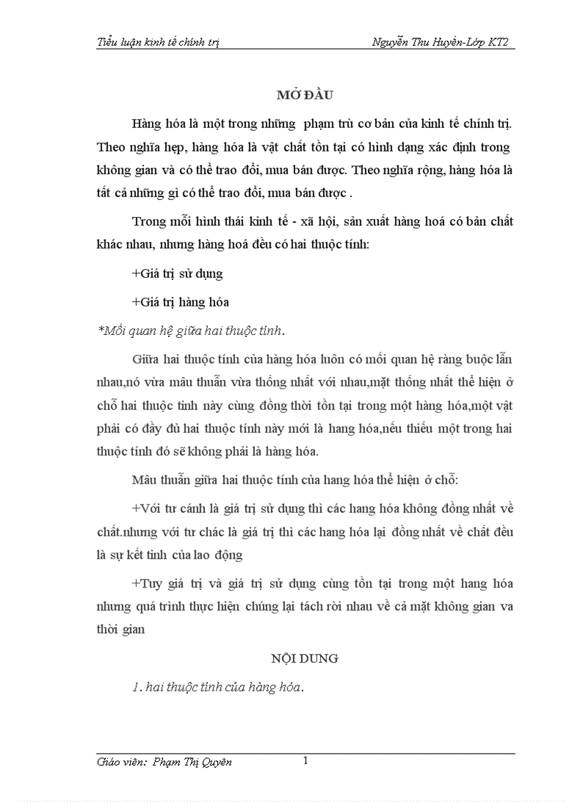 image for page Tiểu luận kinh tế chính trị Hàng Hóa