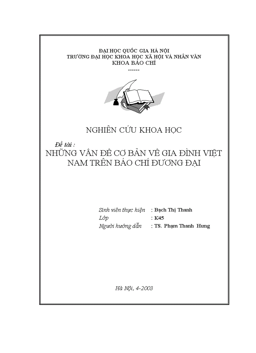 image for page Những vấn đề cơ bản về gia đình việt nam trên báo chí đương đại