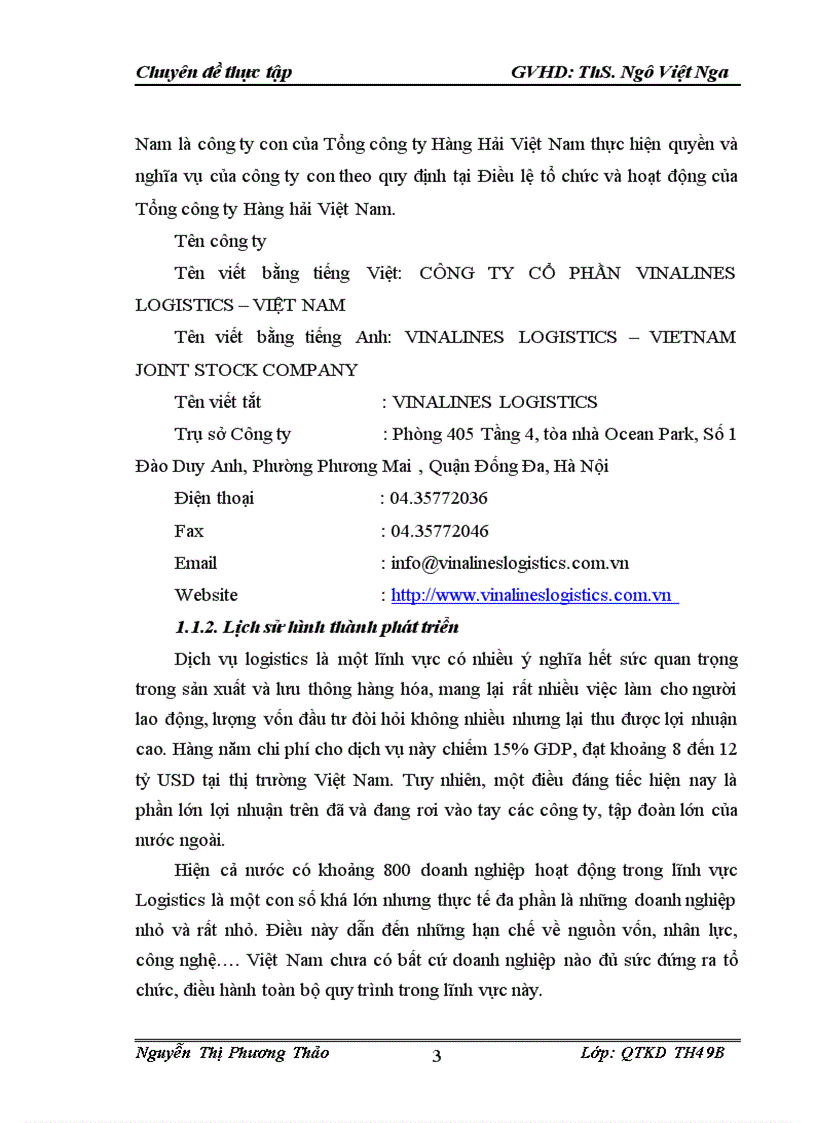 image for page Phát triển dịch vụ logistics của Công ty Cổ phần VINALINES LOGISTICS VIỆT NAM trong điều kiện hội nhập