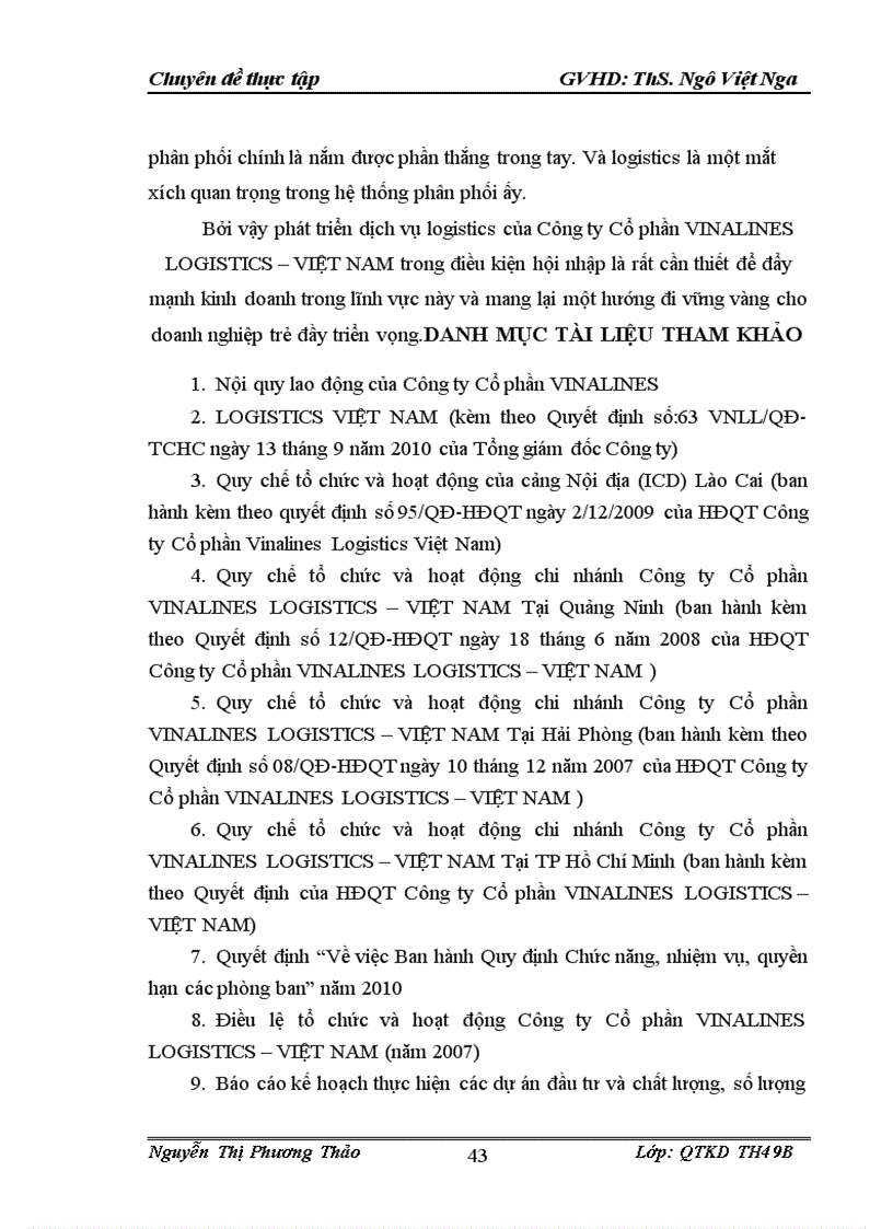 image for page Phát triển dịch vụ logistics của Công ty Cổ phần VINALINES LOGISTICS VIỆT NAM trong điều kiện hội nhập