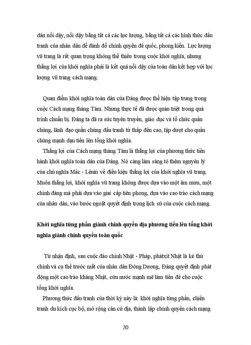 image for page Đảng lãnh đạo quá trình chuẩn bị lực lượng đi từ khởi nghĩa từng phần tiến lên tổng khởi nghĩa