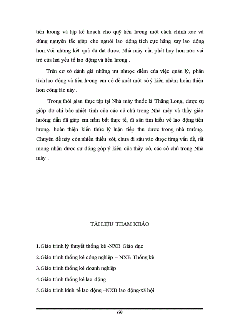 image for page Vận dụng một số phương pháp thống kê phân tích tình hình lao động và tiền lương ở Nhà máy thuốc lá Thăng Long thời kỳ 1995 2004