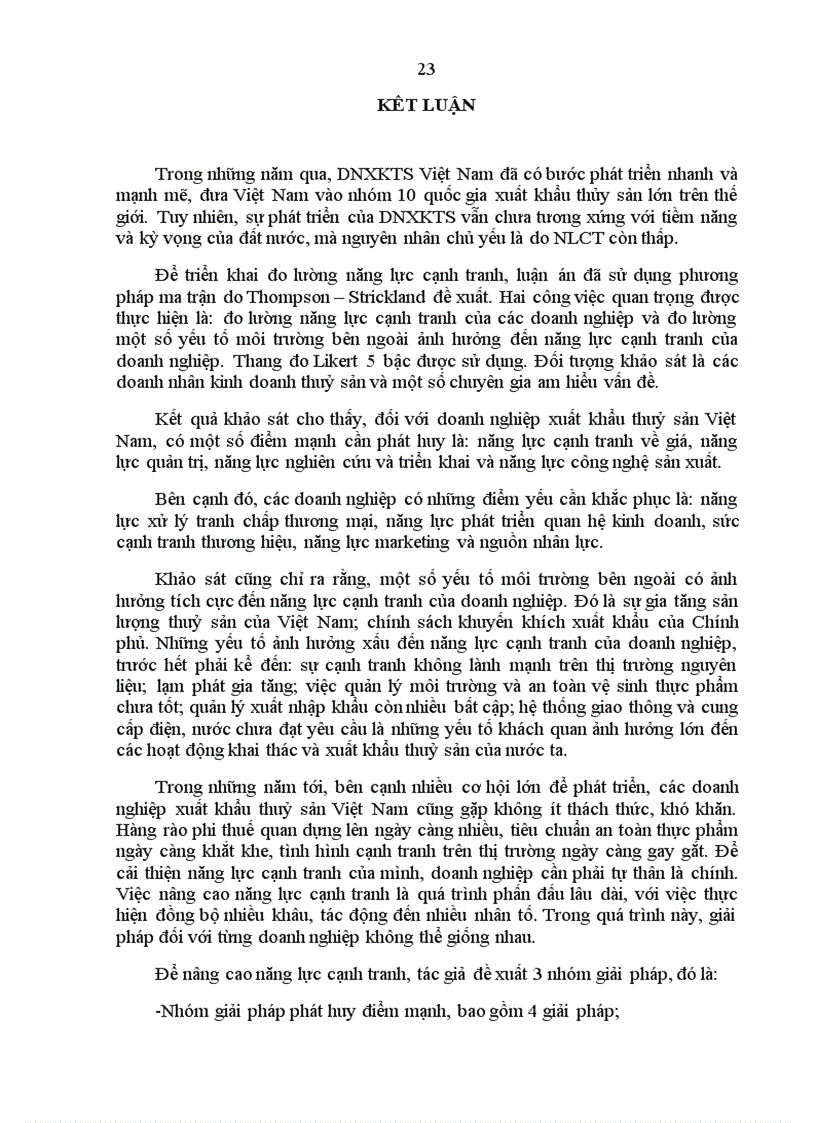 image for page Nâng cao năng lực cạnh tranh của doanh nghiệp xuất khẩu thủy sản Việt Nam đến năm 2020