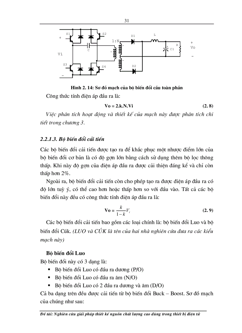 image for page Nghiên cứu giải pháp thiết kế bộ nguồn chất lượng cao dùng trong thiết bị điện tử