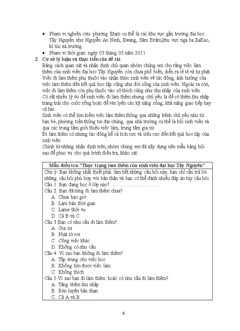 image for page Điều tra khảo sát thực trạng làm thêm của sinh viên đại học Tây Nguyên
