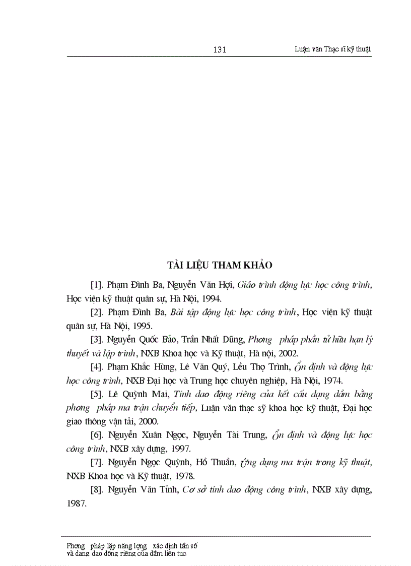 image for page Phương pháp lập năng lượng xác định tần số và dạng dao động riêng của dầm liên tục