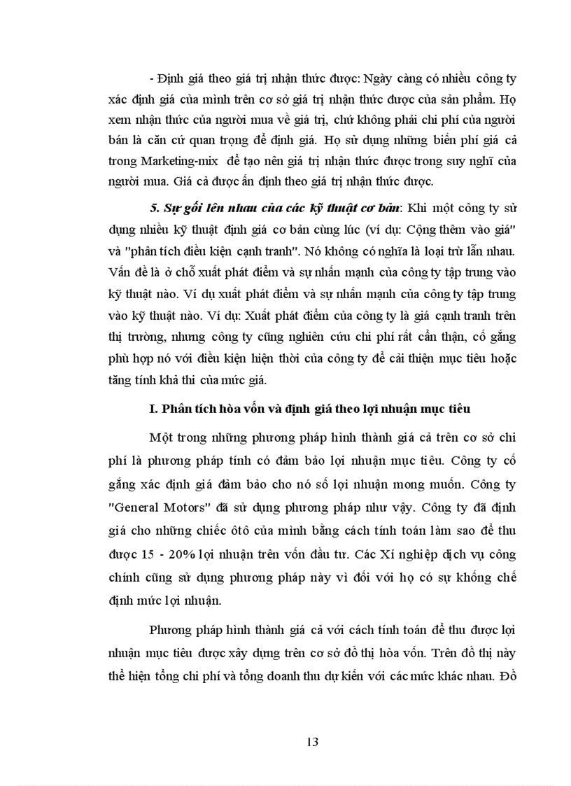 image for page Tiểu luận Các nhân tố ảnh hưởng đến định giá của các doanh nghiệp thương mại Phân tích kỹ thuật định giá phân tích hòa vốn và định giá theo lợi nhuận mục tiêu