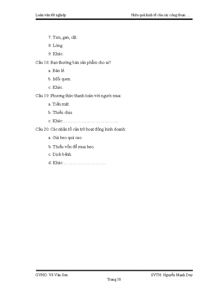 image for page Hiệu quả kinh tế của các công đoạn chăn nuôi giết mổ và phân phối sản phẩm thịt heo tại tỉnh Đồng Tháp