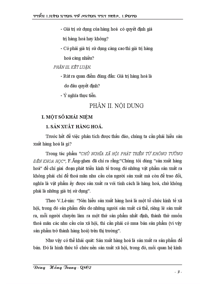 image for page Hàng hoá có giá trị vì nó có giá trị sử dụng Giá trị sử dụng càng lớn thì giá trị của hàng hoá càng cao