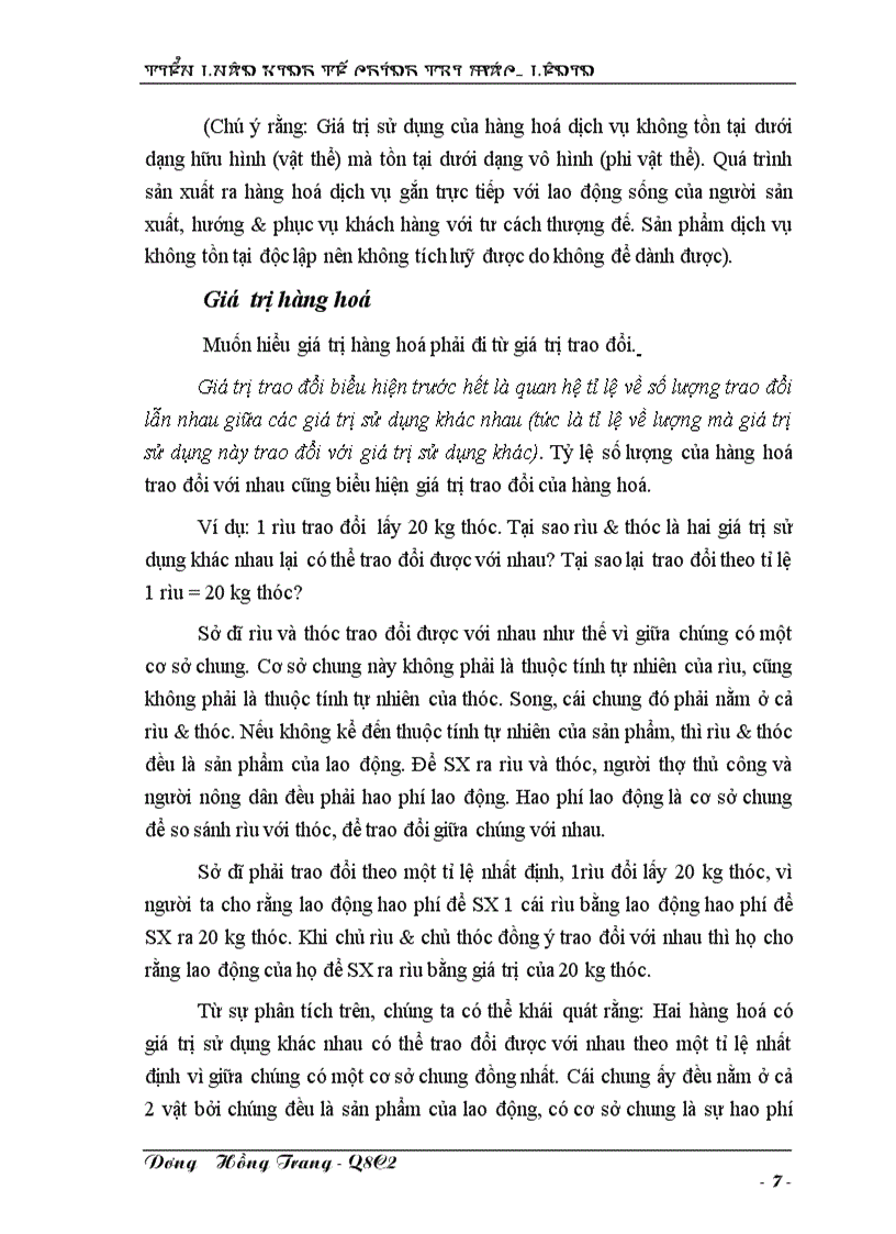 image for page Hàng hoá có giá trị vì nó có giá trị sử dụng Giá trị sử dụng càng lớn thì giá trị của hàng hoá càng cao