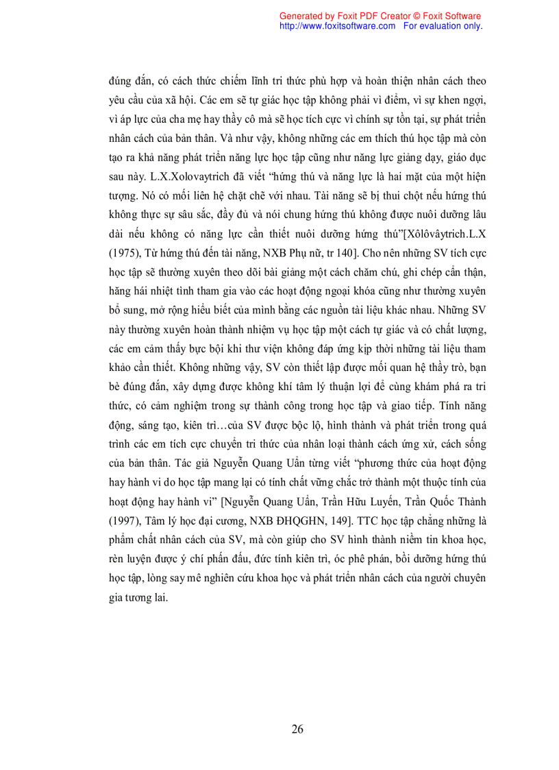 image for page Những yếu tố ảnh hưởng tới tính tích cực học tập của SV ĐH