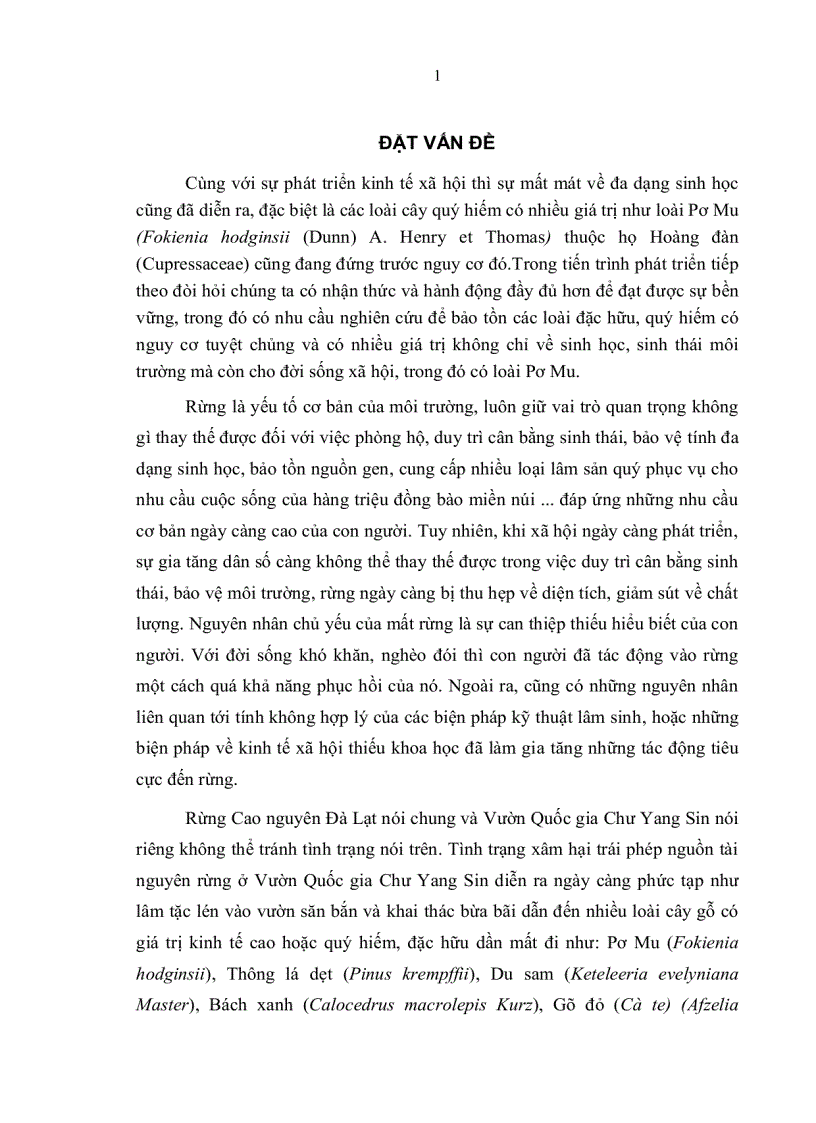 image for page Xác định các nhân tố sinh thái ảnh hưởng đến phân bố tái sinh tự nhiên loài Pơ mu tại vườn quốc gia Chưyangsin tỉnh Đắc lắc