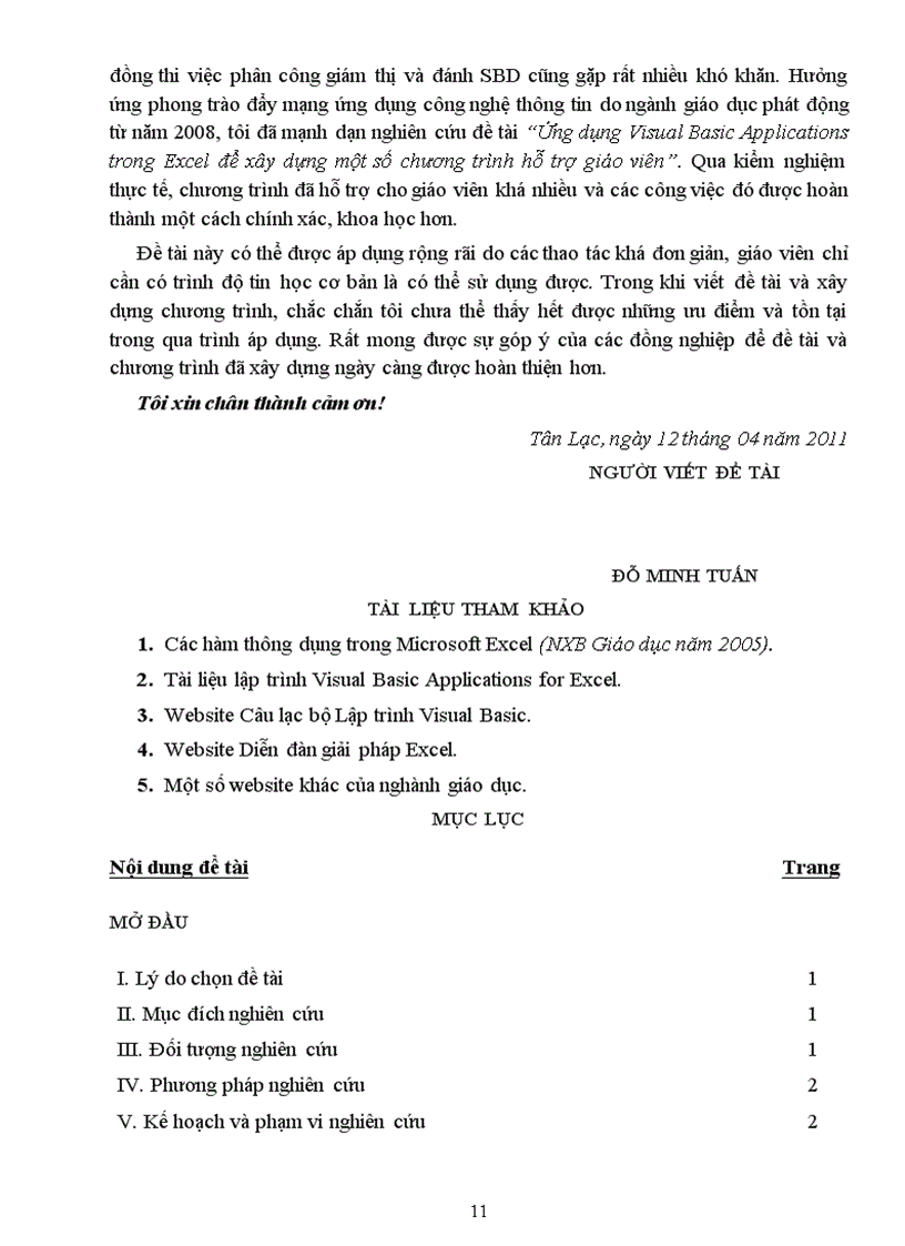 image for page Ứng dụng Visual Basic Applications trong Excel để xây dựng một số chương trình hỗ trợ giáo viên