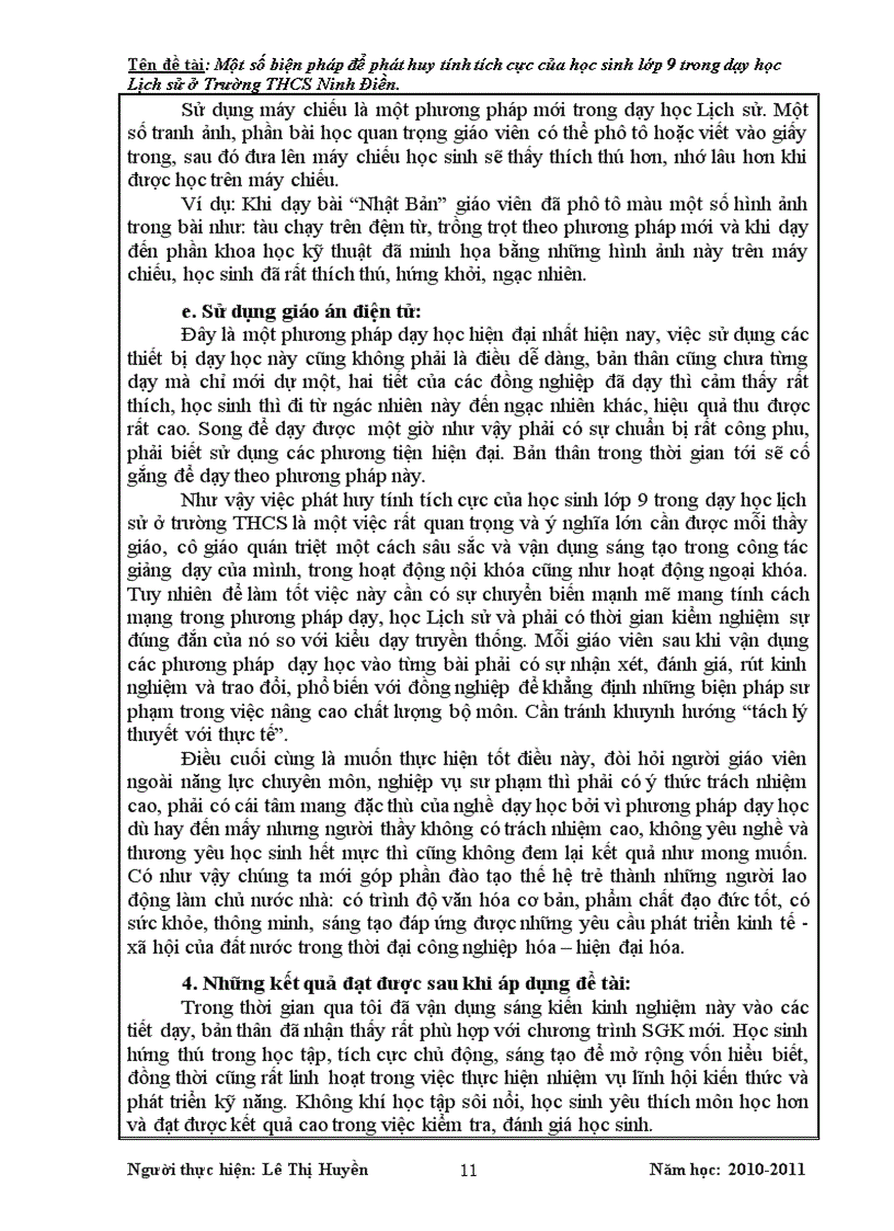 image for page Một số biện pháp để phát huy tính tích cực của học sinh lớp 9 trong dạy học Lịch sử ở Trường THCS Ninh Điền