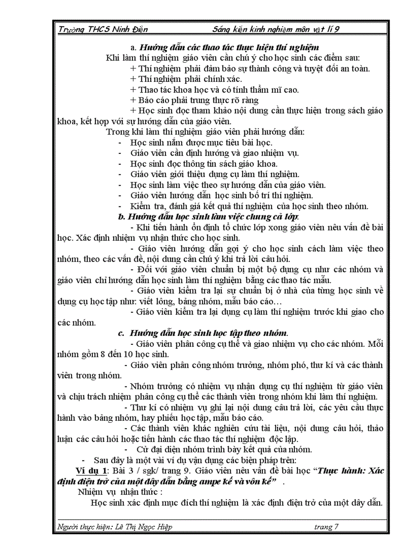 image for page Rèn kĩ năng thực hành thí nghiệm phần điện học cho học sinh thông qua dạy học vật lí 9 trường thcs ninh điền