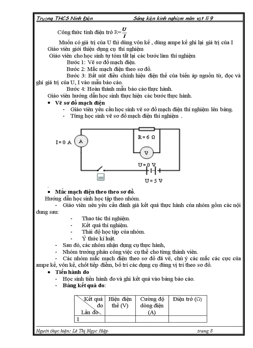image for page Rèn kĩ năng thực hành thí nghiệm phần điện học cho học sinh thông qua dạy học vật lí 9 trường thcs ninh điền