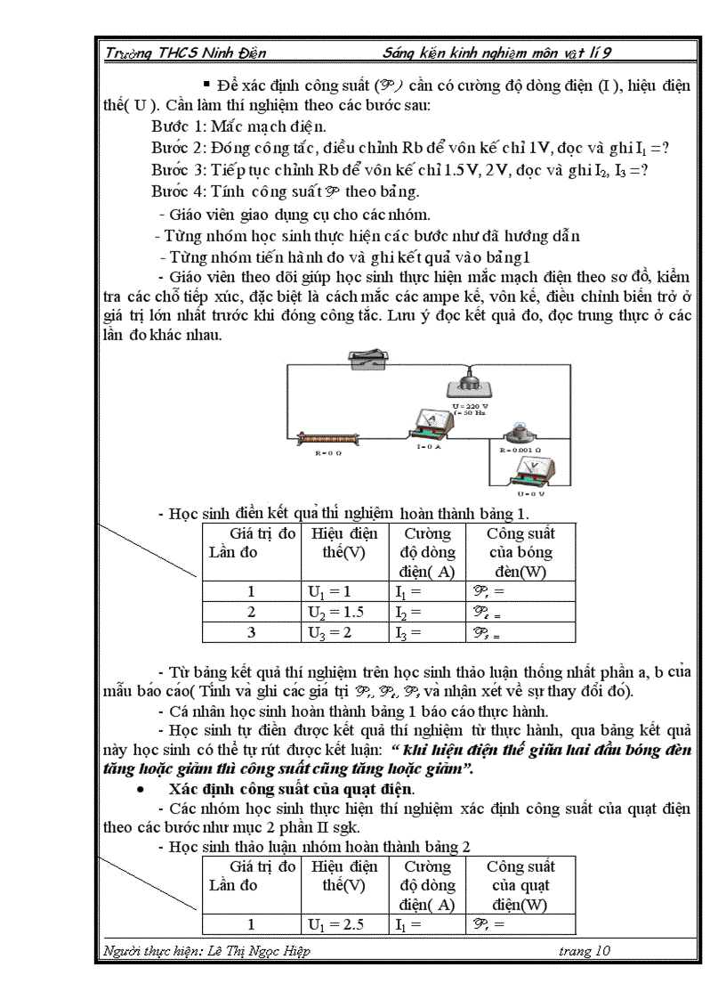 image for page Rèn kĩ năng thực hành thí nghiệm phần điện học cho học sinh thông qua dạy học vật lí 9 trường thcs ninh điền